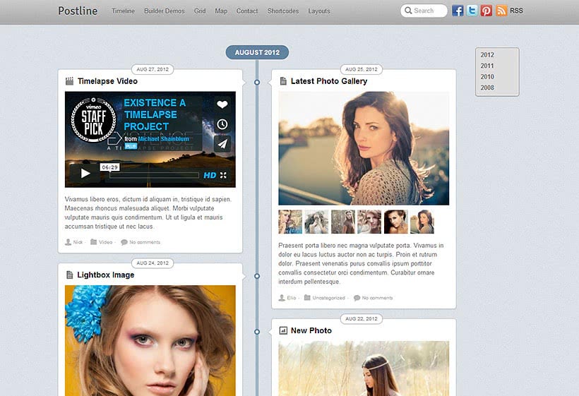 pinterest style WprdPress themes