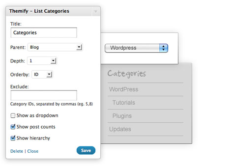 list categories