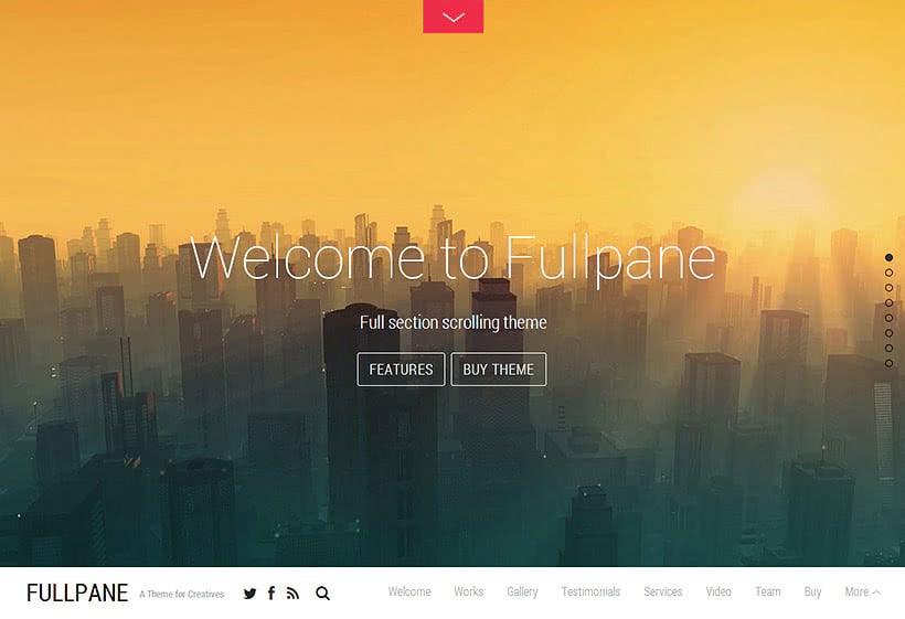 best digital agency website template: Fullpane WordPress theme