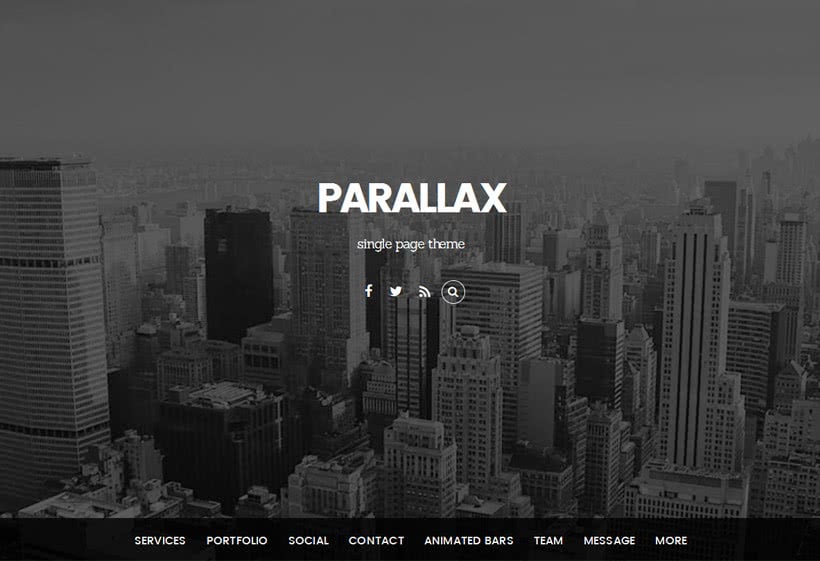 preview image of the newly redesigned Parallax theme