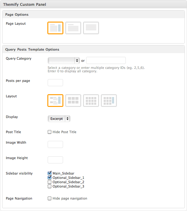 custom page panel