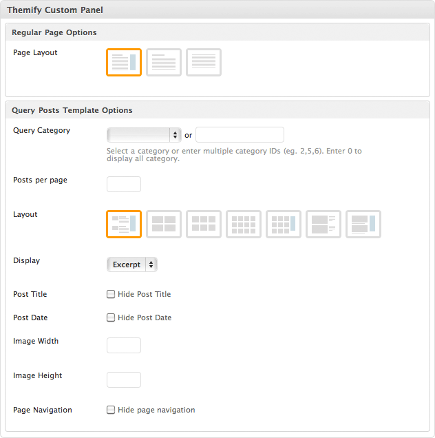 custom page panel