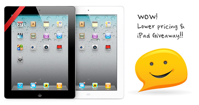 New Lower Pricing and iPad Giveaway