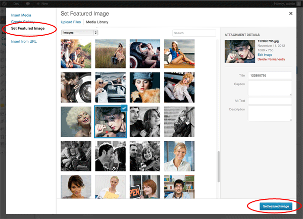 set featured image