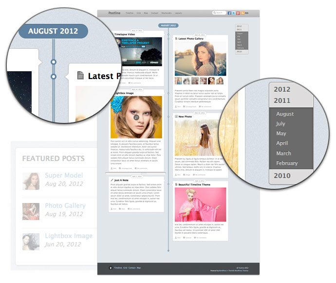 Postline, A Theme Inspired by Facebook’s Timeline