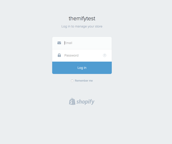 logging into your Shopify Store