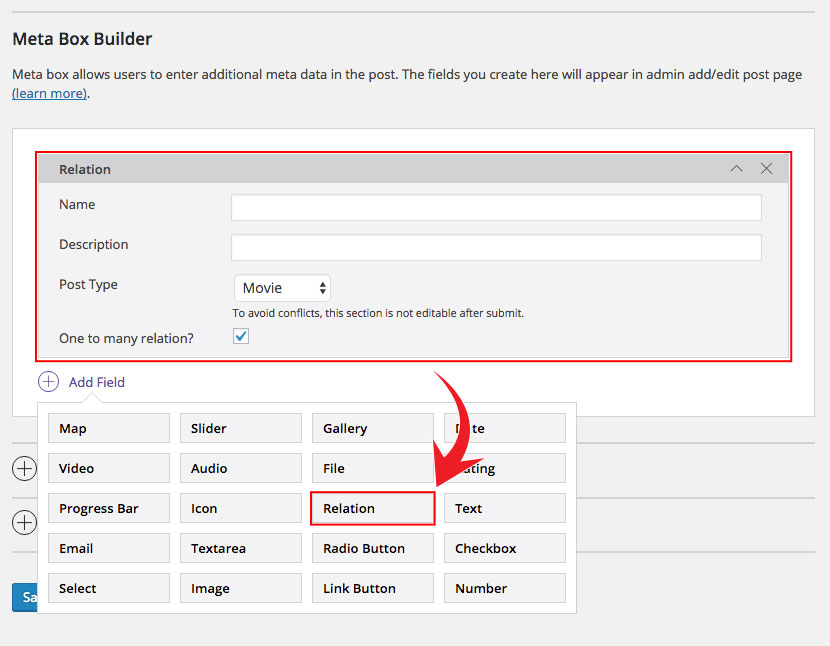 PTB Relation Addon module meta box image preview