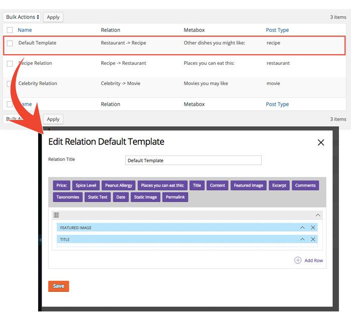 PTB Relation Addon template builder