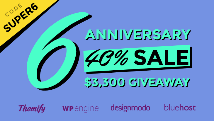 Super6 = 40% Anniversary Sale + $3,300 Worth Giveaway + 50% Affiliate Commissions!