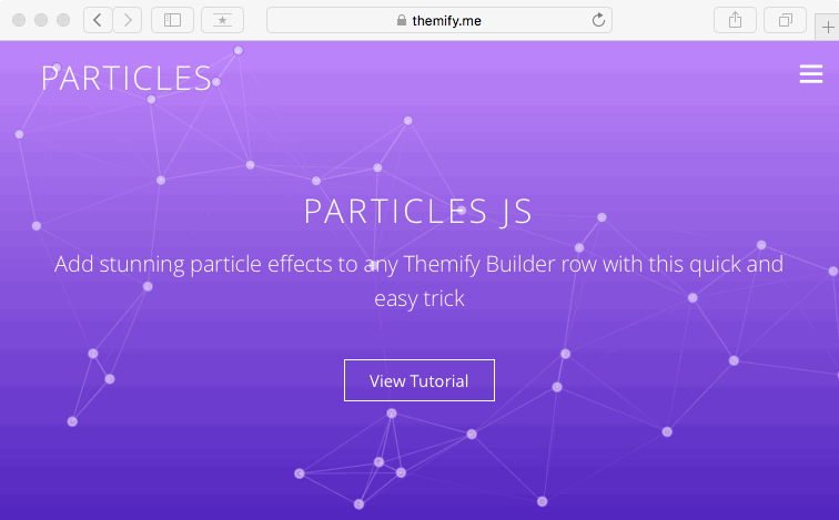 How To Add Particle Effects To Themify Builder Themify