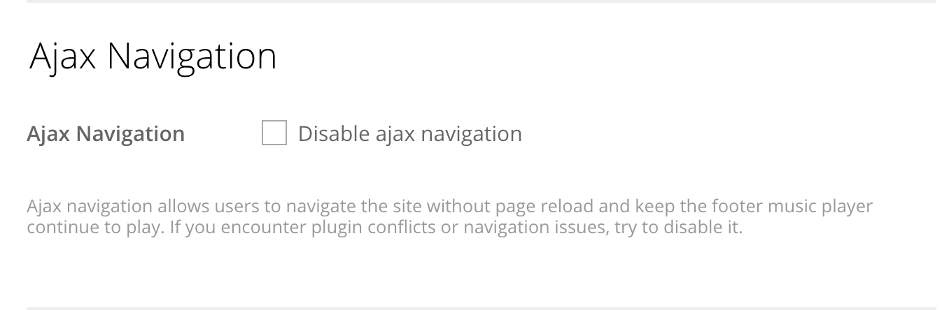 how to disable ajax navigation