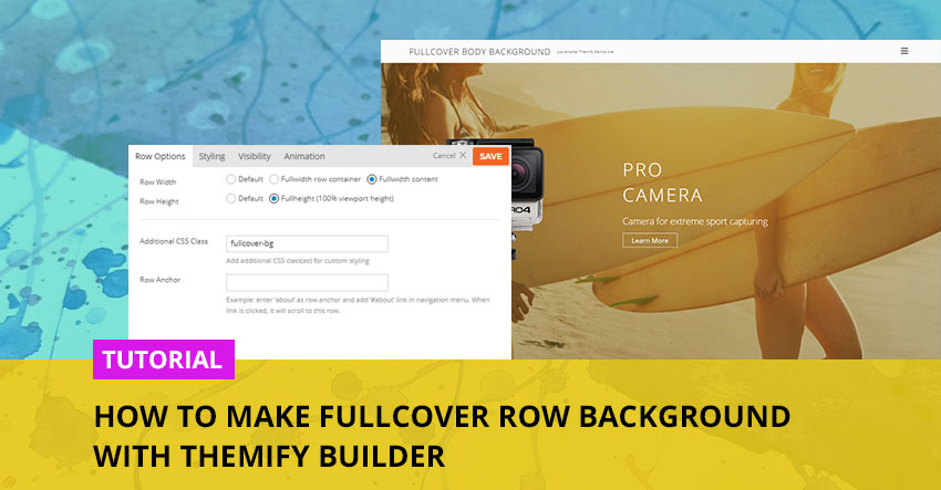 How to Make a Fullcover Row Background with Themify Builder