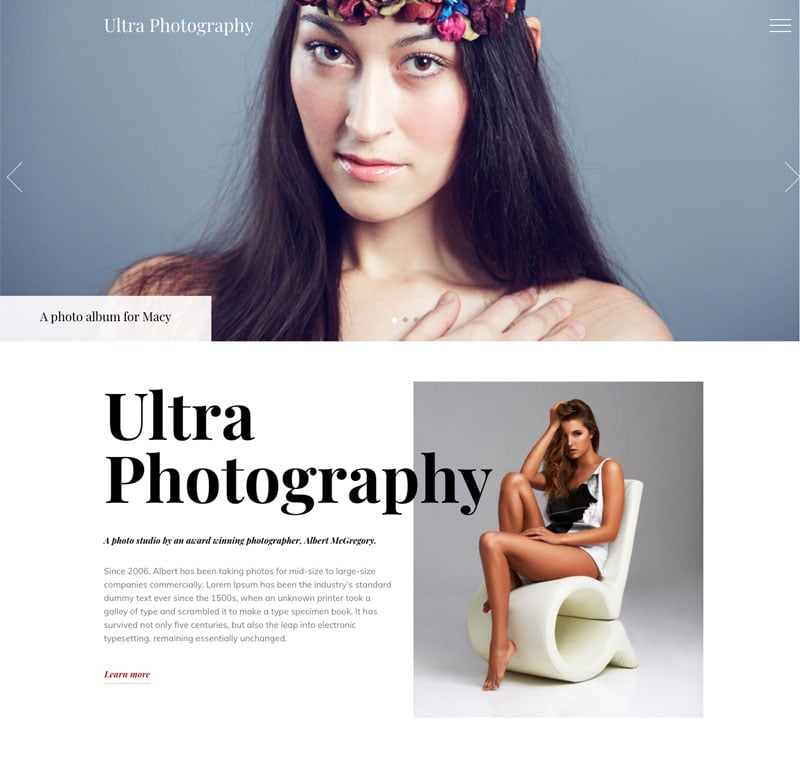 The Ultimate Portfolio Layout – Ultra Photography Skin!