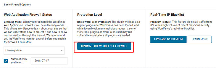 Optimize wordfence