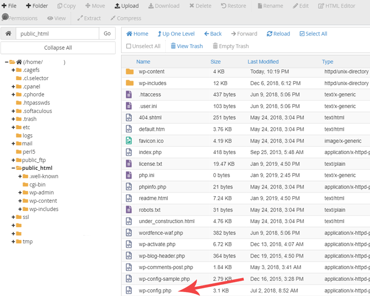 Wp Config file location