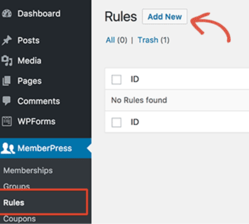 Memberpress WordPress Tutorial Add New Rules