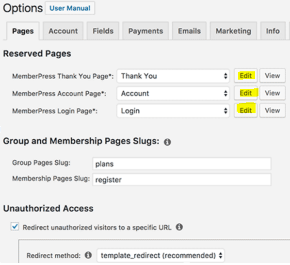 WordPress Tutorial MemberPress Options