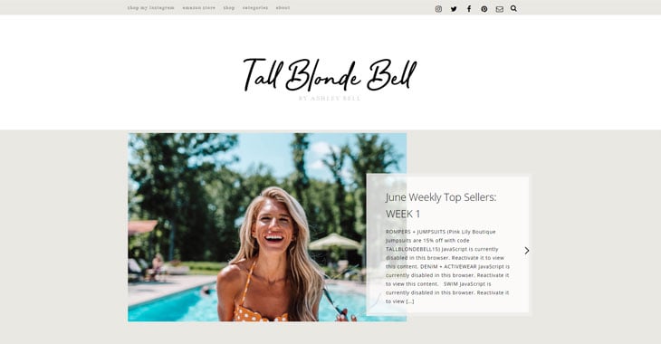 Tall Blonde Bell Lifestyle Blog Themify screenshot