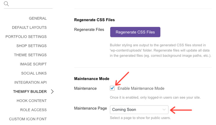 Themify WordPress New Features Maintenance Mode