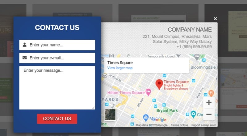 A Contact Us Popup Example