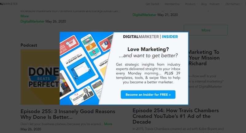 Popup Example From DigitalMarketer