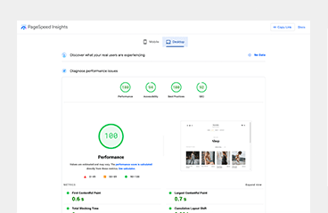 Achieve an 'A+' score on Google PageSpeed Insights with Ultra's script optimization for your WooCommerce shop.