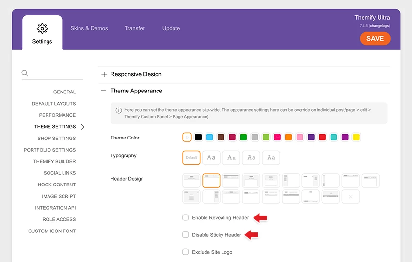 Ultra sticky header & revealing header/footer