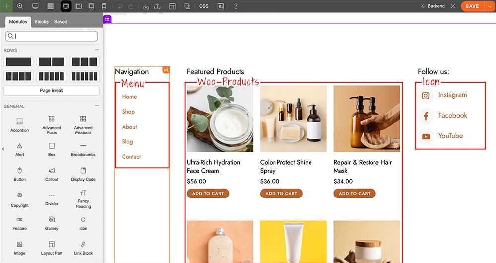 Layout Part mobile menu design
