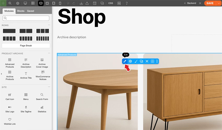 Edit Advanced Products
