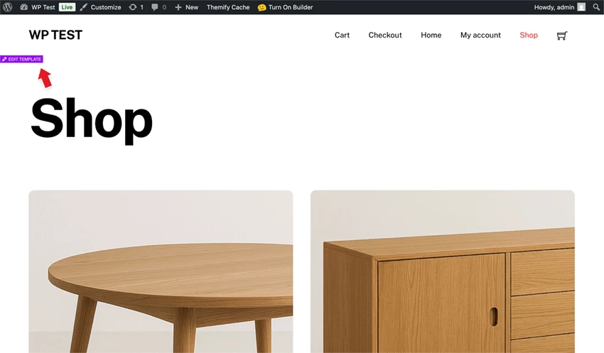 Edit template frontend