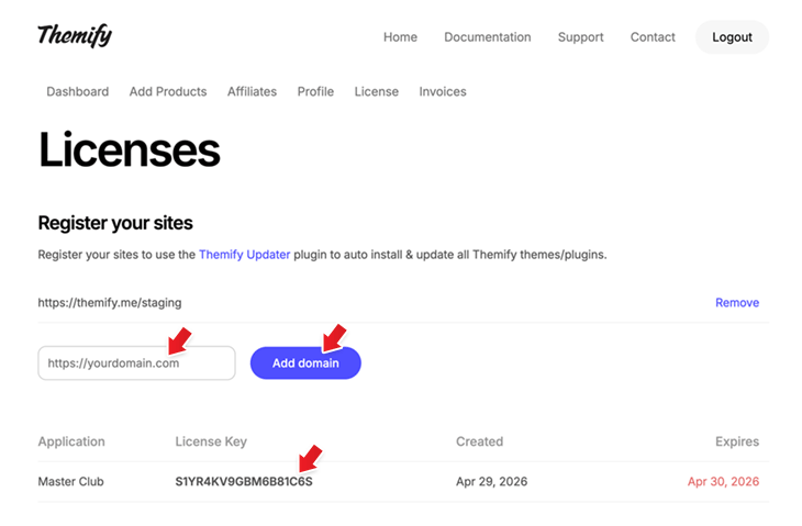 Register domains