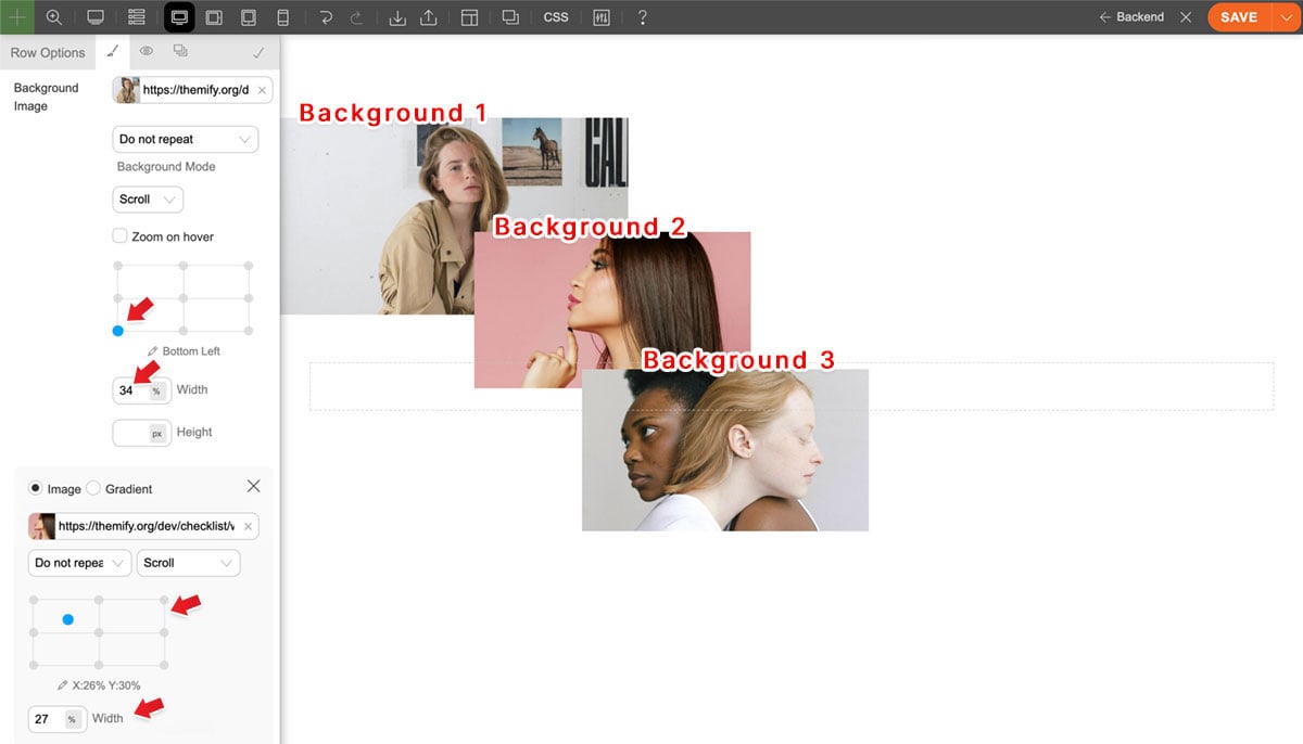 Image collage created with multiple backgrounds