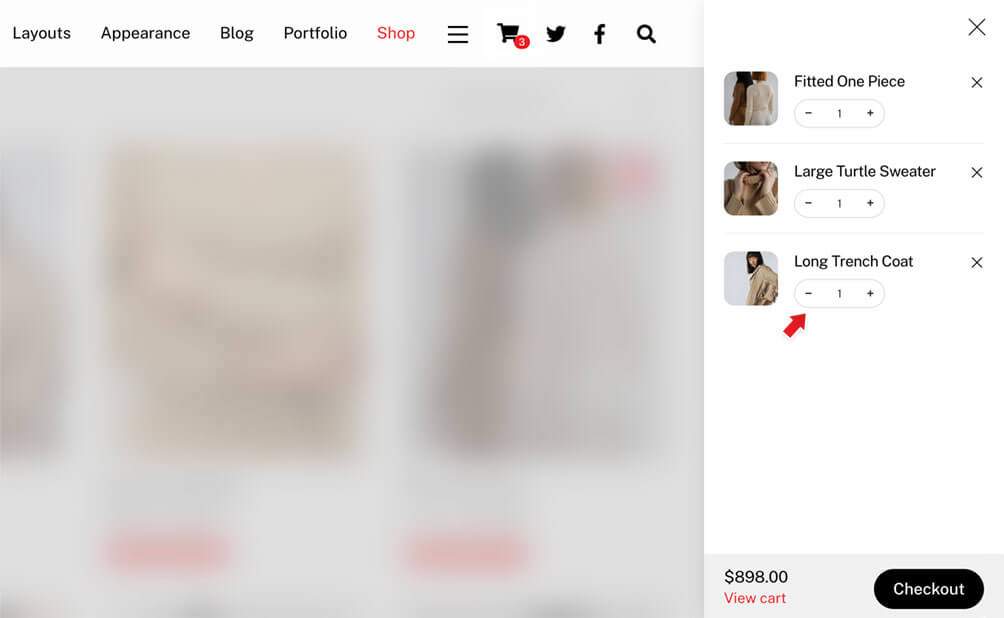 Quantity input Ajax cart